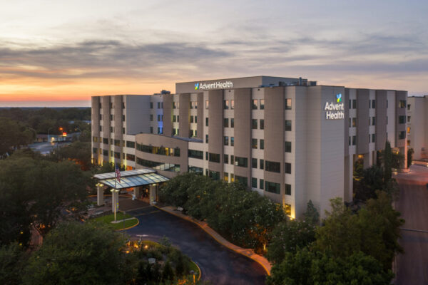 AdventHealth Ocala - Main Dusk Angle Aerial