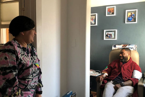 Tablo patient David Rush and his wife at home, where he treats