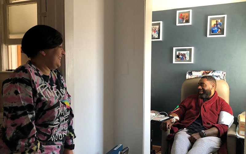 Tablo patient David Rush and his wife at home, where he treats