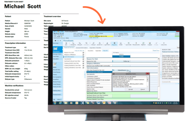 Illustration of EMR Connect transferring patient health records
