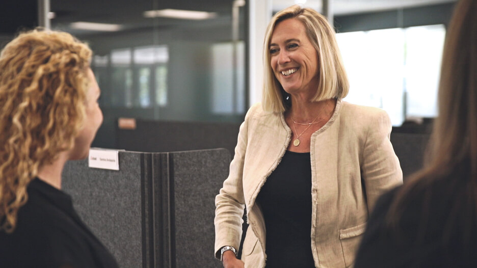 CEO talking to staff