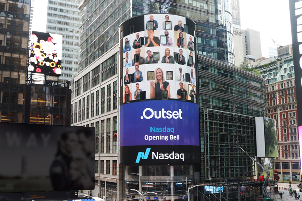 Video Billboard in Times Square Showing an Outset Medical video