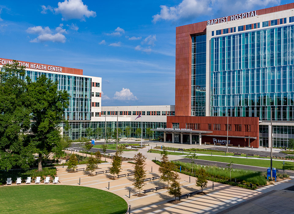 An exterior photo of Baptist Health Care’s new state-of-the-art facility